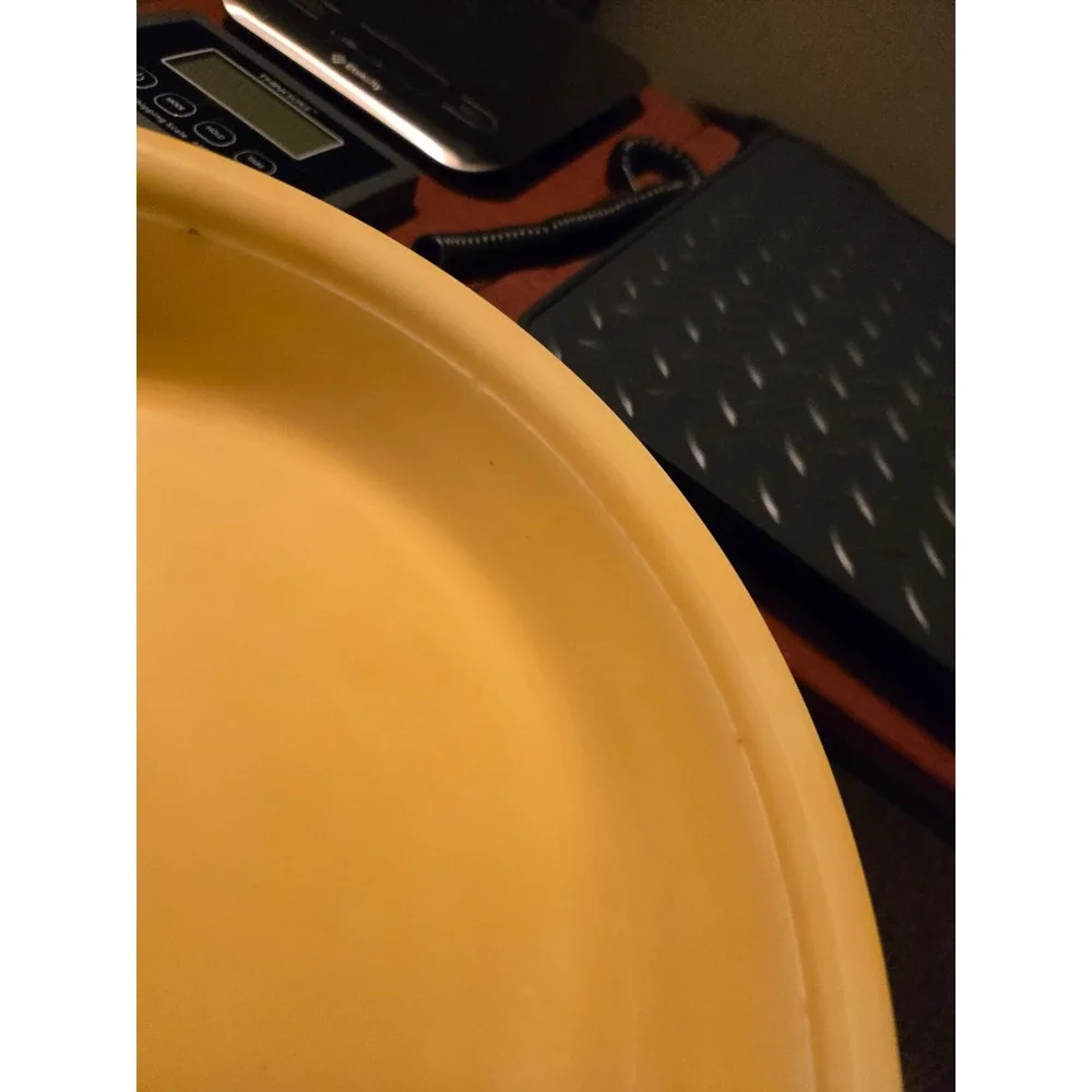 Vintage Homer Laughlin OvenServe Yellow Round Baking Dish Floral Embossed USA